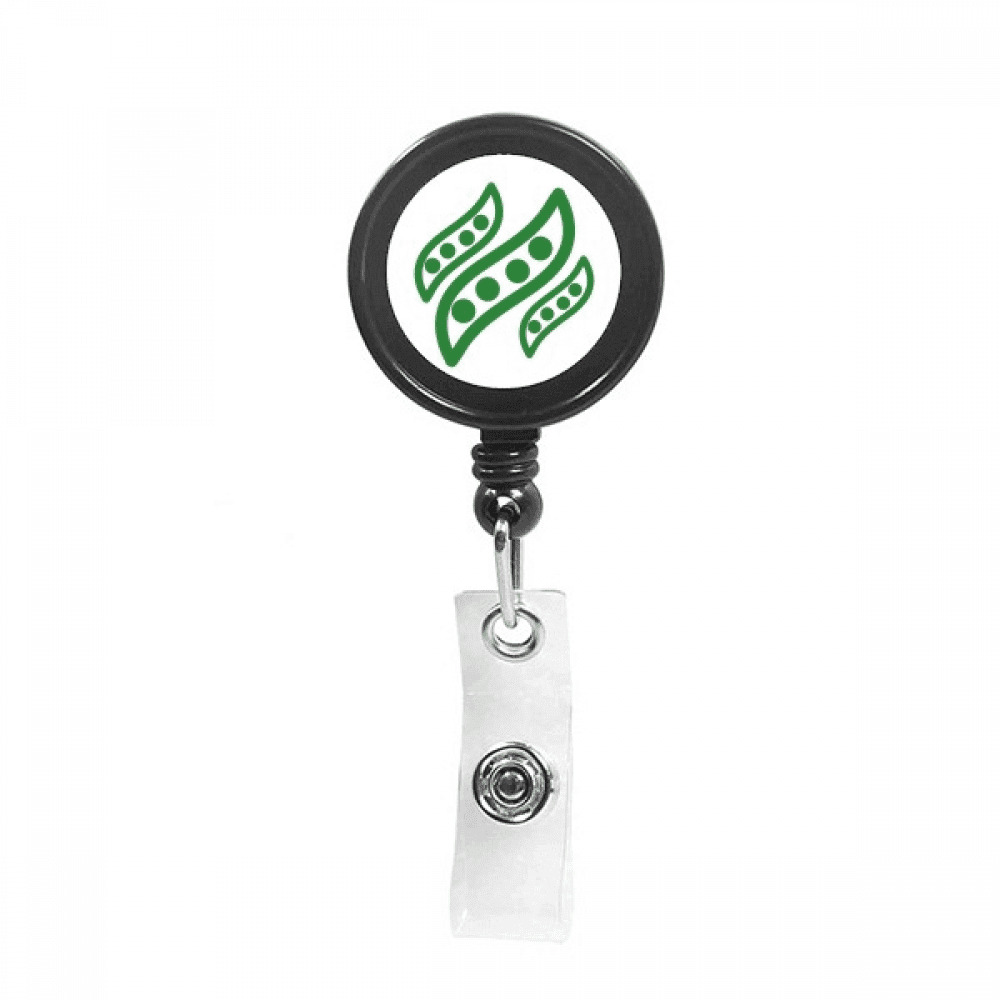 Vegetable Expression Happy Pea Body Retractable Keychain Badge Holder ID Badge
