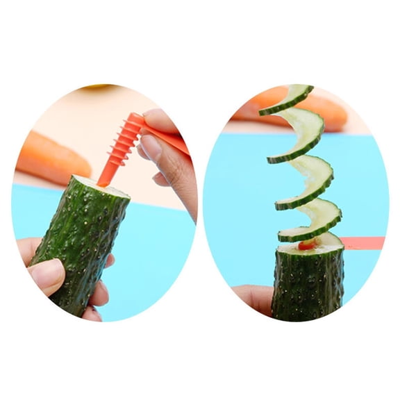 Vegetable Flower Cutter Manual Cucumber Slicer for Salad Garnish Decoration Kitchen Gadget Easy Clean, 4X1In, 3Pcs (Orange2)
