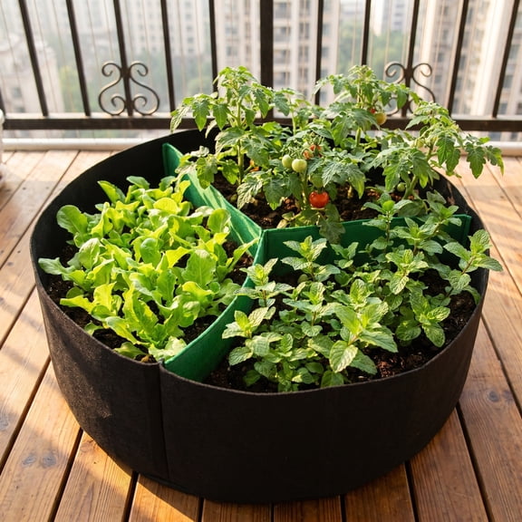 Vegetable Flower Plant Grow Bags, Heavy Duty Nonwoven Fabric Root Pots, Large Capacity Aeration Container for Garden Planting