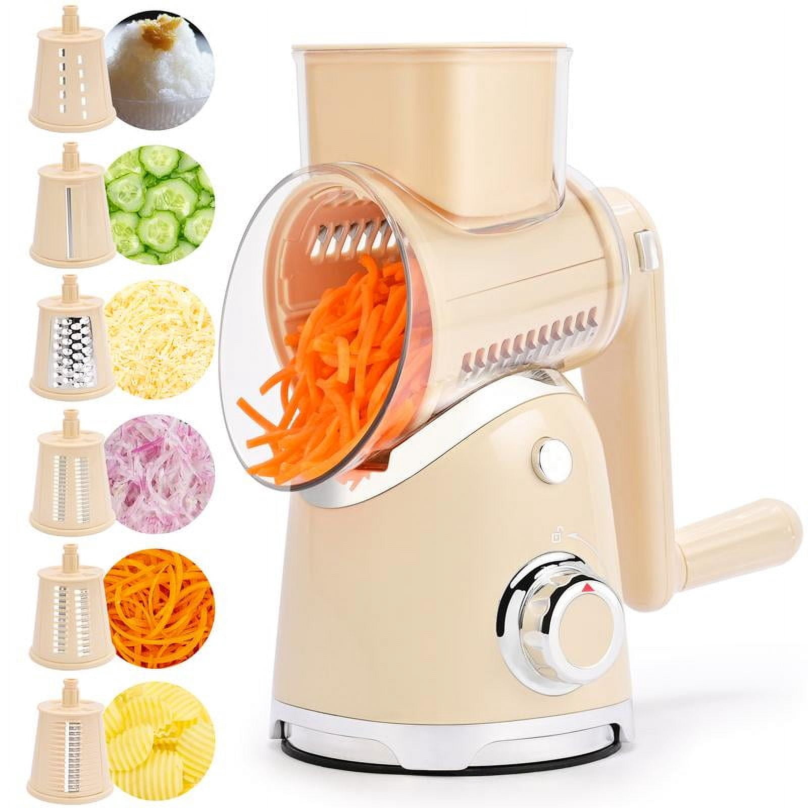 Vegetable Food Chopper with 6 Design Blades, Powerful Suction Cup Base ...