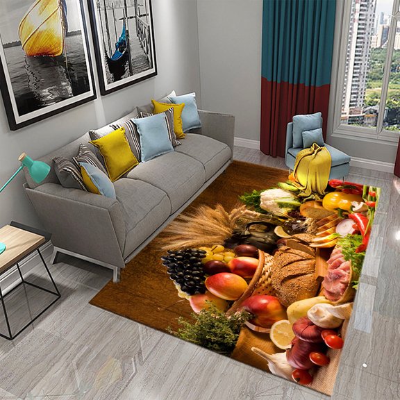 Vegetable Food Theme Carpet Doormat for Bedroom Kitchen Home Floor r Living Room Carpet Hallway Bathroom Anti-slip Area Rug