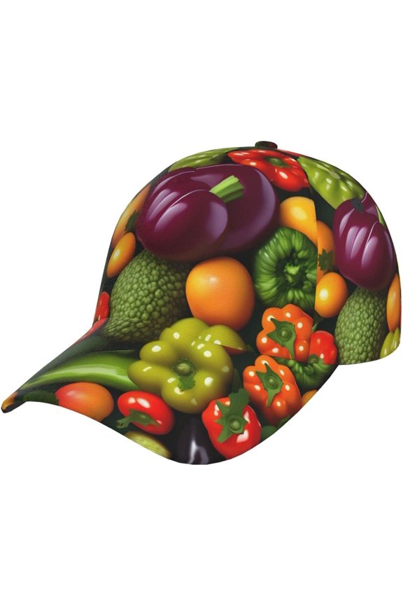Vegetable Fruit Adjustable Baseball Cap Hat for Women & Men, Classic Casual Sport Trucker Hats,One-Size Fits All Black