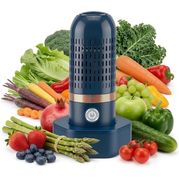 Vegetable and Fruit Cleaner Machine, Purified Water-Proof Fruit Cleaning Device with OH-ion Purification Technology 250min Working time and Wireless Charging, for Cleaning Fruit