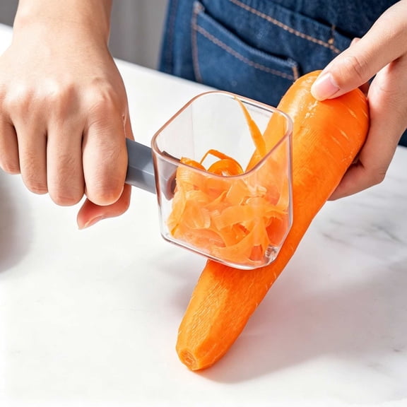Vegetable Fruit Peeler, Kitchen Peeling Tool with Scrap Collector, Handheld Produce Peeler for Daily Meal Prep