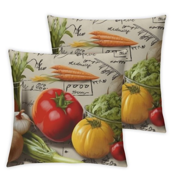 Vegetable Fruit Print Novelty Throw Pillow Covers Fun Cushion Cover Living Room Outdoor Sofa Bedroom
