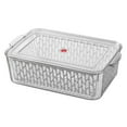 thumbnail image 1 of Vegetable and Fruit Storage Box Clearance Kelly Refrigerator Storage Box Fresh-Keeping Box Food-Grade Sealed Storage Box Egg Storage Box , 1X Drain Basket and Fresh-Keeping Box, 1 of 2