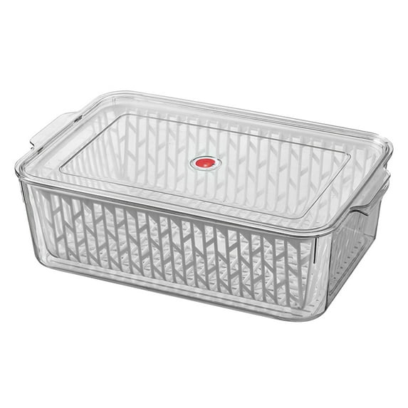 Vegetable and Fruit Storage Box Clearance Kelly Refrigerator Storage Box Fresh-Keeping Box Food-Grade Sealed Storage Box Egg Storage Box , 1X Drain Basket and Fresh-Keeping Box