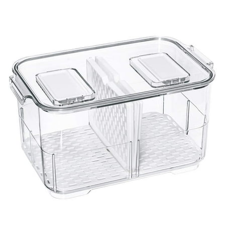 Vegetable Fruit Storage Containers, Refrigerator Storage Containers Fresh Produce Saver with Lids and Vents,Stackable Salad Lettuce Keeper for Refrigerator,BPA-free Stay Fresh Containers Bin
