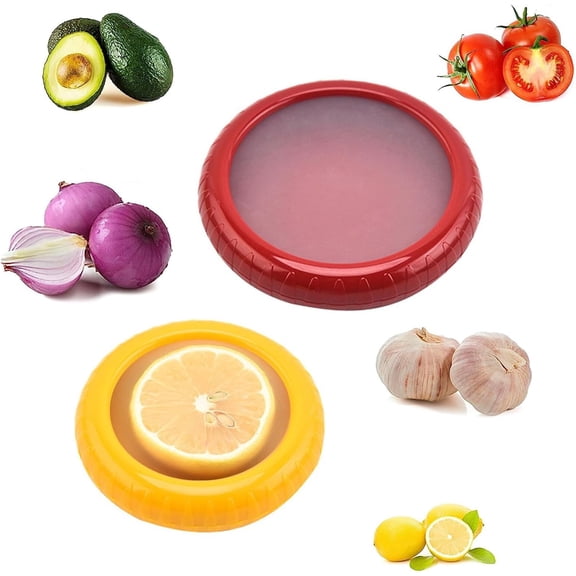 Vegetable Fruit Storage Containers for Fridge Reusable Food Savers Lemon Keeper Refrigerator Vegetable Crisper Keeps Tomato Fresh 2 Pcs