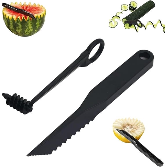Vegetable and Fruit V-Shaped Cutter Knife for Decorative Food Carving – Precision Spiralizer Tool for Watermelon, Cantaloupe, Potato, and Cucumber – Easy, Kitchen Accessory for Party and Home Cooking