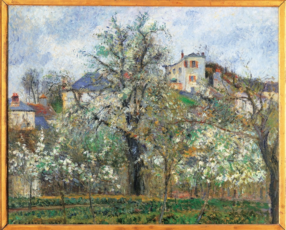 Vegetable Garden And Trees In Blossom Canvas Art - (24 x 18)