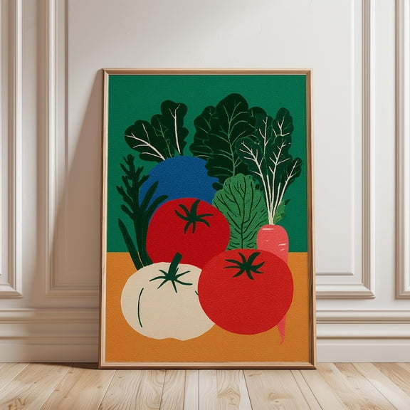 Vegetable Garden Poster, Multicolour Illustration Art UNFRAMED PAPER POSTER, Home Decor
