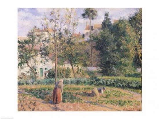 Vegetable Garden at the Hermitage Pontoise 1879 Canvas Art - Camille Pissarro (24 x 18)