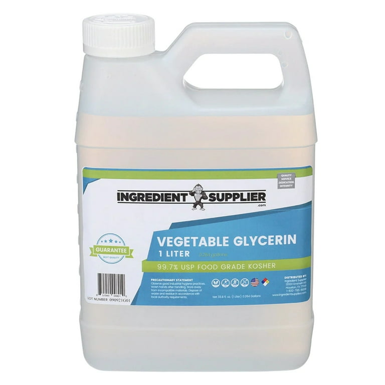 Vegetable Glycerin - 1 Liter (33.814 oz.) - Pure USP Food and  Pharmaceutical Grade - Non GMO - Vegan - Sustainable Palm Derived -  Humectant, Crafts