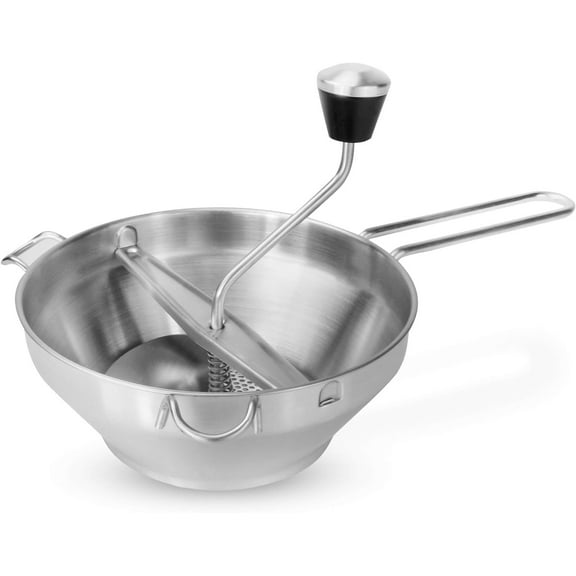 Vegetable Grinder | Stainless Steel Tomato Press | Food Mill | Food Grinder | Potato Masher | Rotary Masher | Dishwasher Safe | 3 Grinding Discs