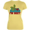thumbnail image 1 of Vegetable I'm Beet Beat Juniors Soft T Shirt Yellow MD, 1 of 1