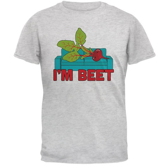 Vegetable I'm Beet Beat Mens T Shirt Light Heather Grey MD