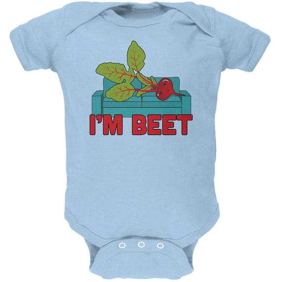 Vegetable I'm Beet Beat Soft Baby One Piece Light Blue 0-3 M