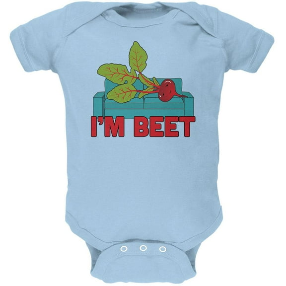 Vegetable I'm Beet Beat Soft Baby One Piece Light Blue 9-12 M