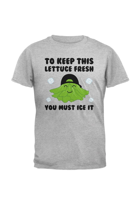 Vegetable Lettuce Fresh Bro Hair Funny Mens T Shirt Heather MD