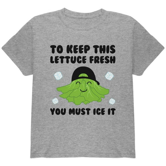 Vegetable Lettuce Fresh Bro Hair Funny Youth T Shirt Heather YXL