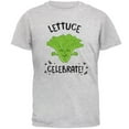 thumbnail image 1 of Vegetable Lettuce Let Us Celebrate Funny Mens T Shirt Light Heather Grey MD, 1 of 1