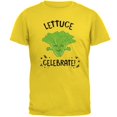 thumbnail image 1 of Vegetable Lettuce Let Us Celebrate Funny Mens T Shirt Yellow SM, 1 of 1