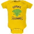 thumbnail image 1 of Vegetable Lettuce Let Us Celebrate Funny Soft Baby One Piece Yellow 0-3 M, 1 of 1