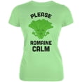 thumbnail image 1 of Vegetable Lettuce Please Romaine Remain Calm Funny Juniors Soft T Shirt Mint LG, 1 of 1