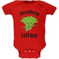 thumbnail image 1 of Vegetable Lettuce Shredding Heavy Metal Guitar Funny Soft Baby One Piece Red 0-3 M, 1 of 1