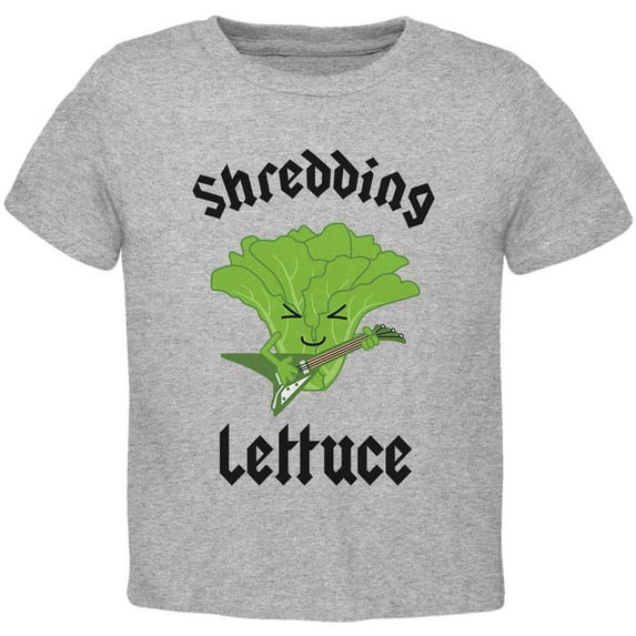 Vegetable Lettuce Shredding Heavy Metal Guitar Funny Toddler T Shirt Heather 4T