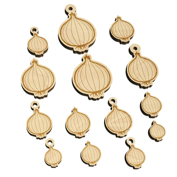 Vegetable Onion Plant Wood Mini Charms Shapes DIY Craft Jewelry - No Hole - 20mm (15pcs)