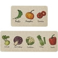 thumbnail image 1 of Vegetable Pattern Decorative Kitchen Mats Set of 2, Seasonal Holiday Party Low-Profile Floor Mat for Home Kitchen - 17x29 and 17x47 Inch, 1 of 6