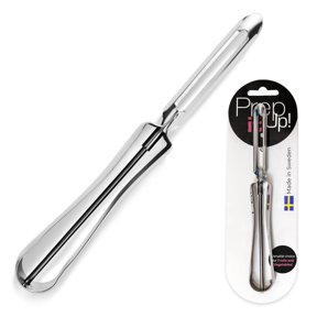 Vegetable Peeler, Ergonomic Stainless Steel Peeler for Safe Efficient Peeling, Professional-Grade for Chefs and Home Cooks, Dishwasher Safe and -Resistant, Silver