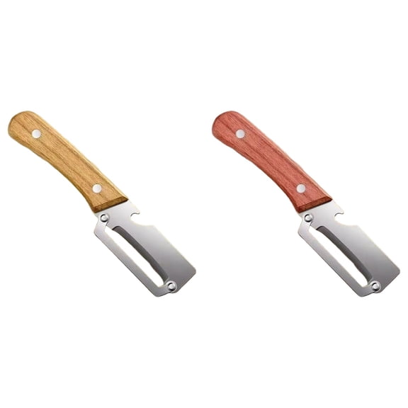 Vegetable Peeler Set Stainless Steel Blade Wooden Handle 2 Pack Multi Purpose for Kitchen Food Prep