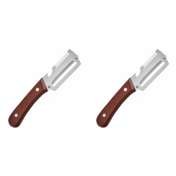 Vegetable Peeler with Wooden Handle and Bottle Opener,Stainless Steel Julienne Peeler,Multi Functional Kitchen Gadgets for Apple Fruit Orange Potato Carrot Pumpkin Papaya