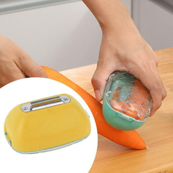 Vegetable Peeler with Catcher Kitchen Tool for Carrot Cucumber Melon Efficient Ergonomic Fruit Peeler with Storage Container