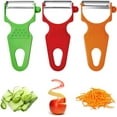thumbnail image 1 of Vegetable Peelers, 3 Pack Potato Peelers for Apple Fruit Carrot Zucchini Cucumber Potatoes, Stainless Steel Shredder Slicer Multifunctional Veggie and Fruit Peeler, 1 of 7