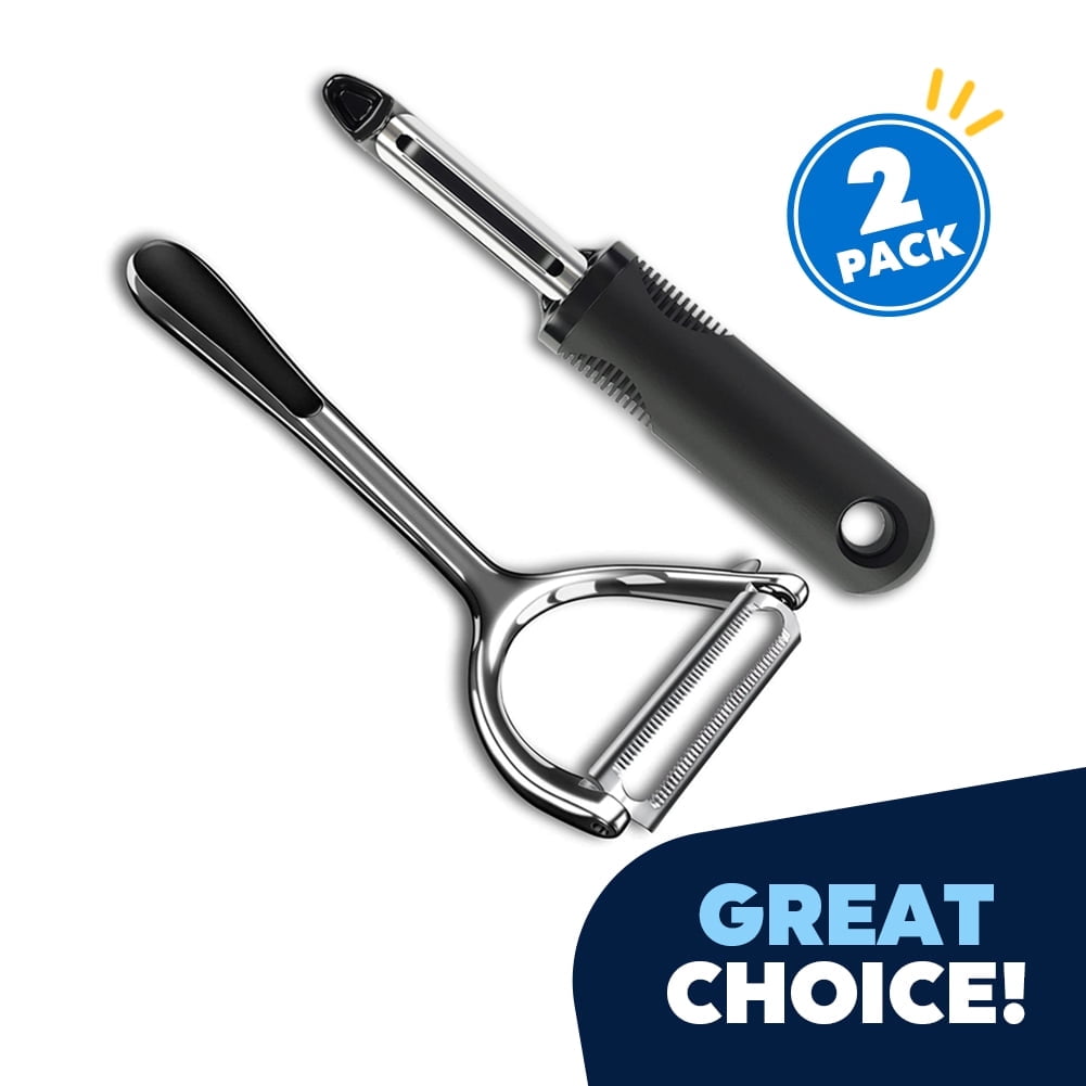 Vegetable Peelers Set – 2 Pack for Kitchen, Apple, Fruit, Carrot, Veggie, Potatoes Peeler, Y-Shaped and Swivel Stainless Steel Blades Peelers, Ergonomic Non-Slip Handle & Sharp Blade
