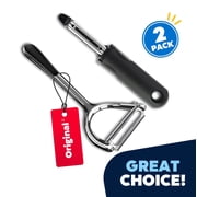 Vegetable Peelers Set – 2 Pack for Kitchen, Apple, Fruit, Carrot, Veggie, Potatoes Peeler, Y-Shaped and Swivel Stainless Steel Blades Peelers, Ergonomic Non-Slip Handle & Sharp Blade