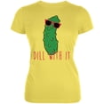 thumbnail image 1 of Vegetable Pickle Dill Deal With It Juniors Soft T Shirt Sunshine LG, 1 of 1