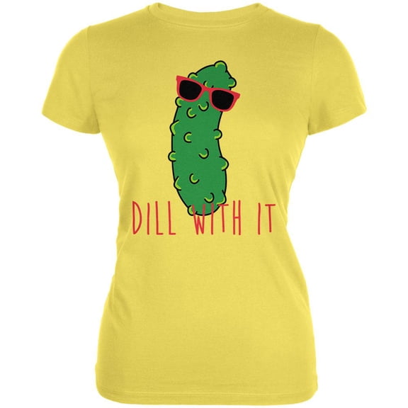 Vegetable Pickle Dill Deal With It Juniors Soft T Shirt