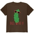 thumbnail image 1 of Vegetable Pickle Dill Deal With It Youth T Shirt Brown YMD, 1 of 1