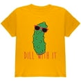 thumbnail image 1 of Vegetable Pickle Dill Deal With It Youth T Shirt Gold YMD, 1 of 1