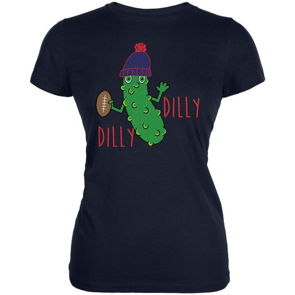 Vegetable Pickle Dilly Dilly Football Juniors Soft T Shirt Navy SM
