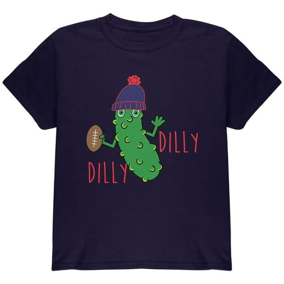 Vegetable Pickle Dilly Dilly Football Youth T Shirt Navy Youth X-SM
