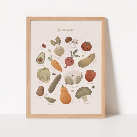 Vegetable Posters, Unframed Paper Poster 8x10in