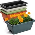 thumbnail image 1 of Vegetable Pot, Plastic Flower Pot, 14.2 Inch Rectangular Garden Planter with Tray for Outdoor Yard Patio Greenhouse Landscape Decoration and Daily Home Gardening Use, 1 of 6