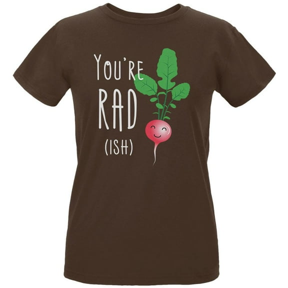 Vegetable Radish You're Rad-ish Womens Organic T Shirt Chocolate MD