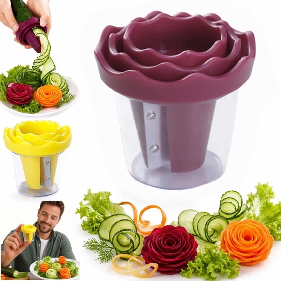 Vegetable Rose Spiral Slicer, Manual Fruit Veggie Flower Shaper Cutter, Fruit Vegetable Shaping Tool